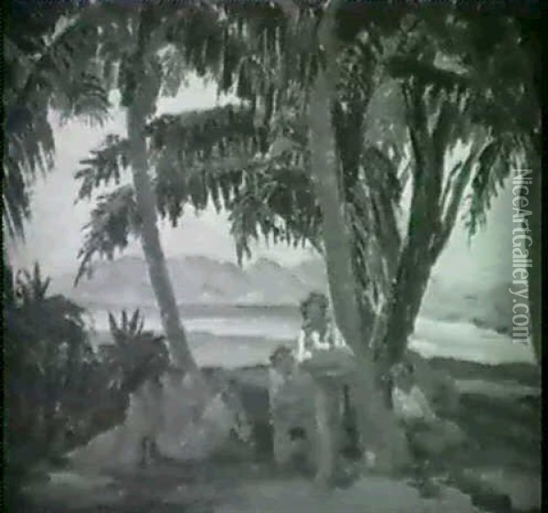 A Pair Of Hawaiian Coastal Scenes Oil Painting - Horatio Nelson Poole