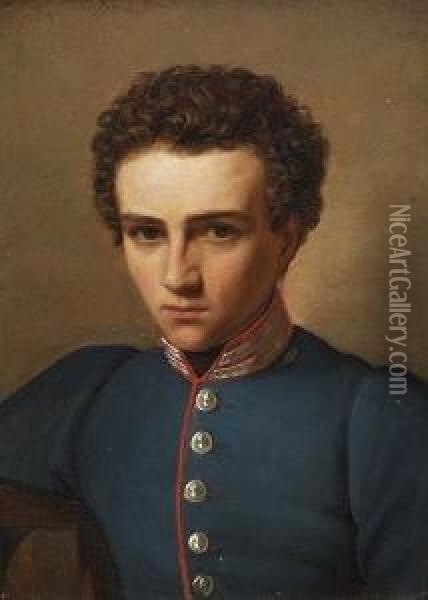 Bildnis Eines Jungen Mannes In
 Uniform Oil Painting - Heinrich Maria von Hess