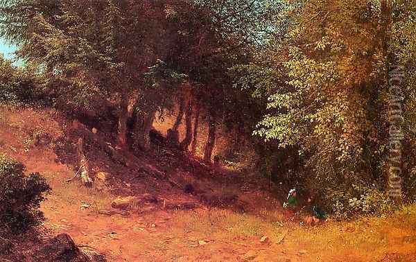 Picnic in a Summer Landscape Oil Painting - Albert (Fitch) Bellows