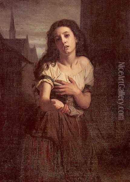 A Beggar Woman 1861 Oil Painting - Hugues Merle