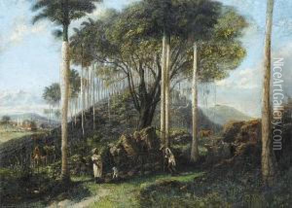 Countryside Scene, Cuba Oil Painting - Pierre Toussaint F. Mialhe