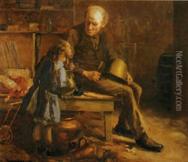 Grandfather's Helper Oil Painting - Jean Mannheim
