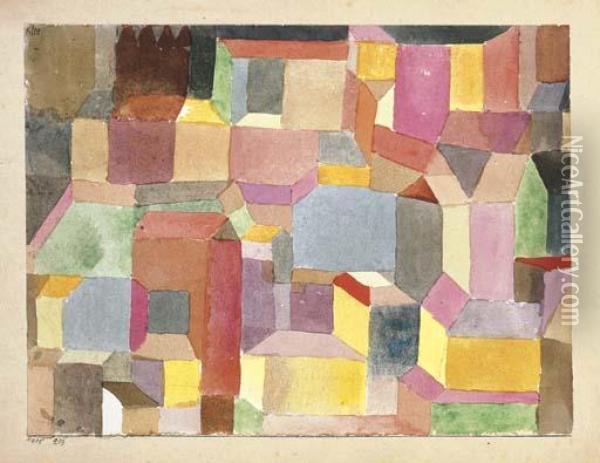 Mittelalterliche Stadt Oil Painting - Paul Klee