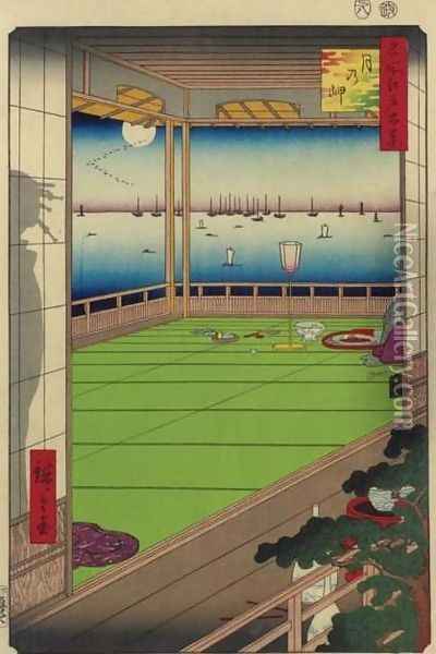 Moon Headland (Tsuki no misaki) Oil Painting - Utagawa or Ando Hiroshige