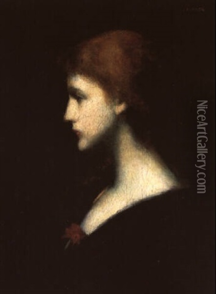 Weibliches Brustbild Oil Painting - Jean Jacques Henner