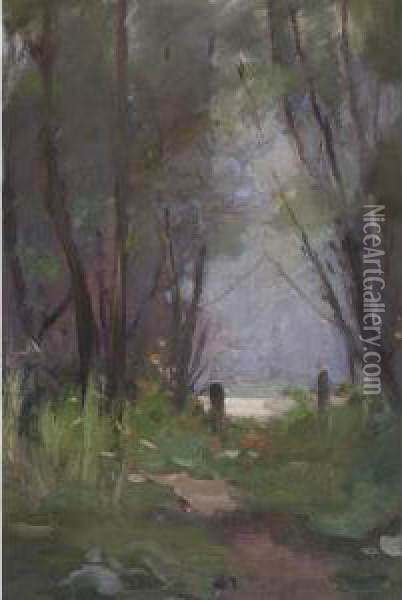 Forest Path Oil Painting - John William Beatty