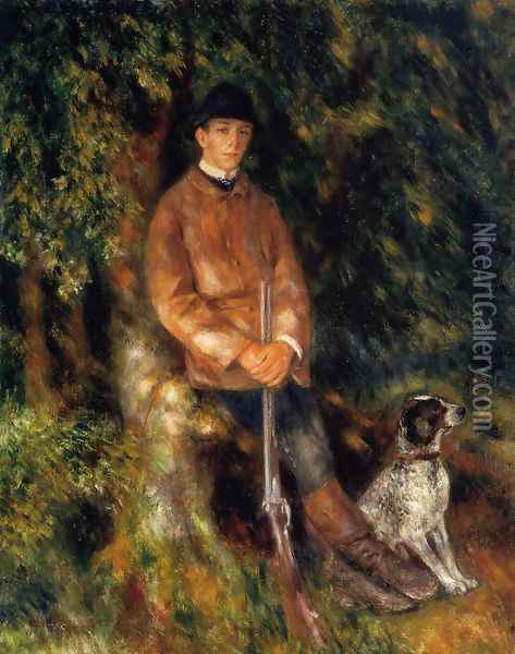 Alfred Berard And His Dog Oil Painting - Pierre Auguste Renoir
