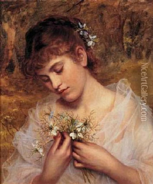 Love In A Mist Oil Painting - Sophie Anderson