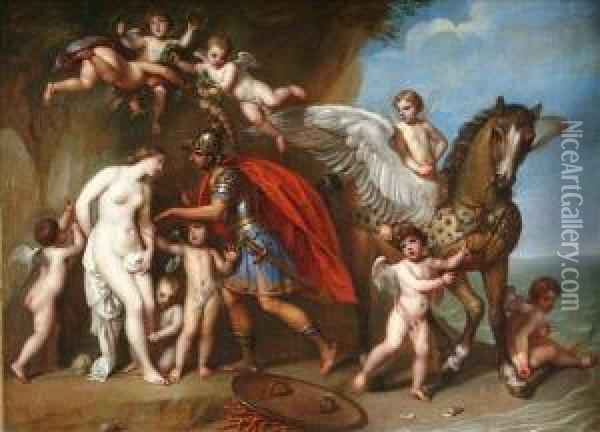 Manner Of Gerard Hoet 
'perseusuntieing Andromeda, Surrounded By Pitti And Accompanied By 
Pegasus Oil Painting - Gerard Hoet