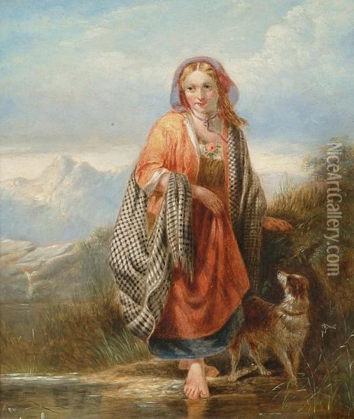 All Alone Oil Painting - William Mulready