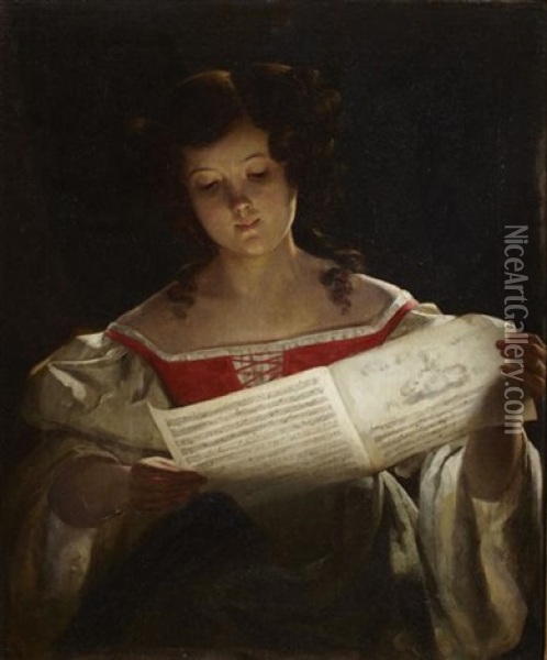 Euphemia, The Musician Oil Painting - Charles Lees