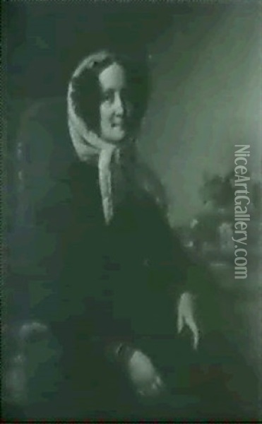 Portrait Der Grossherzogin Alexandrine Von Mecklenburg-     Schwerin Oil Painting - Theodor Schloepke
