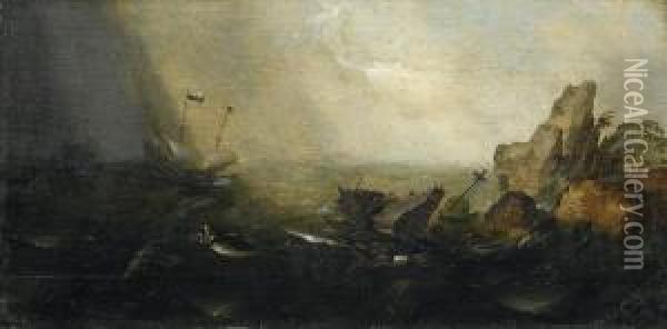 Schiffbruch Vor Einer Steilkuste Oil Painting - Cornelis Verbeeck