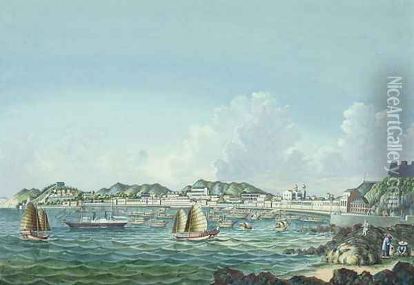 View of Macao, c.1860 Oil Painting - Tinqua