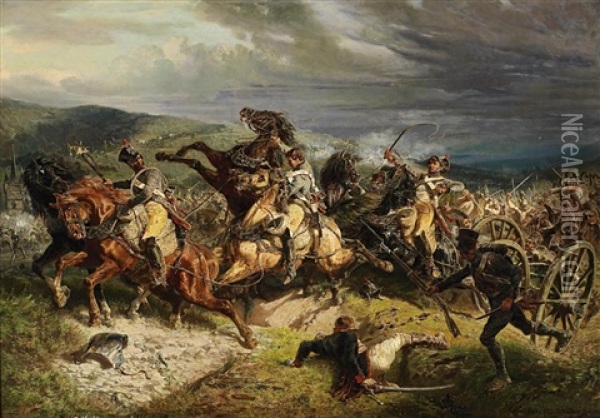 Szene Aus Dem Napoleonischen Krieg 1813 Oil Painting - Otto Clemens Fikentscher