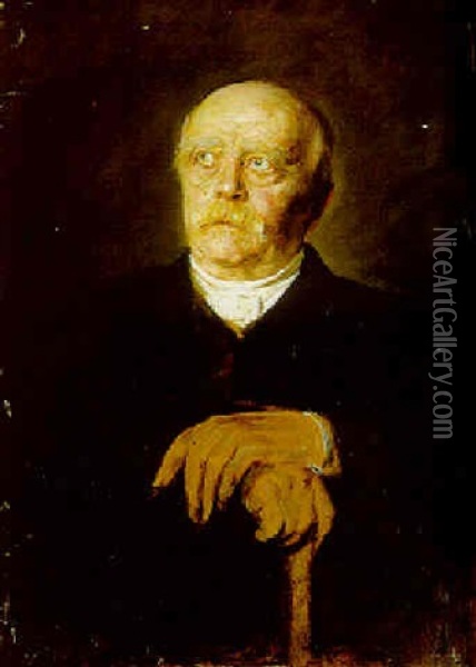 Portrait Of Furst Otto Von Bismarck Oil Painting - Franz Seraph von Lenbach