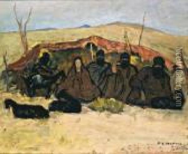 Campement Dans Le Hoggar Oil Painting - Paul Elie Dubois