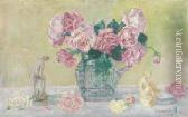 Roses Et Tanagras Oil Painting - James Ensor