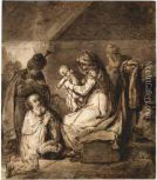 Adoration Of The Magi Oil Painting - Rembrandt Van Rijn