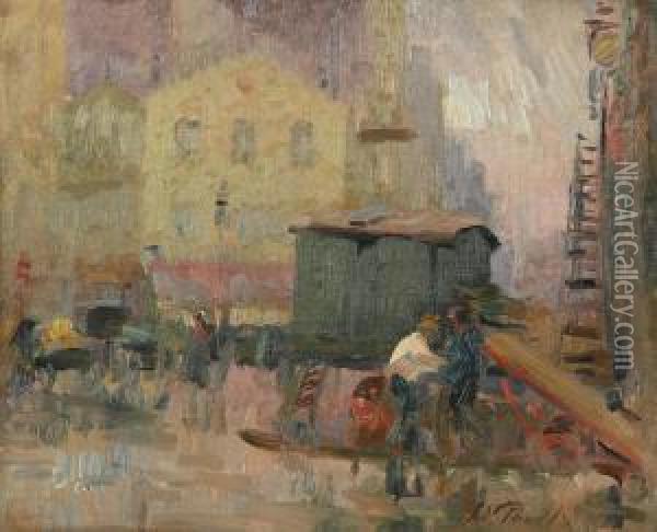 Dockworkers Oil Painting - Elie Anatole Pavil