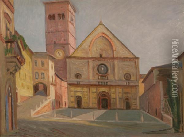 Assisi Oil Painting - Carlo Facchinetti
