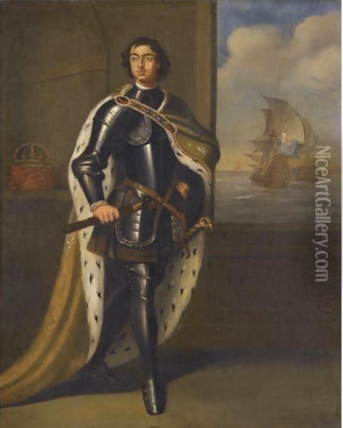Portrait Of Tsar Peter The Great Oil Painting - Sir Godfrey Kneller