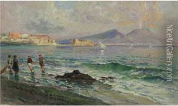 Am Golf Von Neapel Oil Painting - Lazzaro Pasini