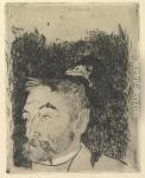 Portrait De Stephane Mallarme (guerin 14; Mongan, Kornfeld, Joachimand Stauffer 12) Oil Painting - Paul Gauguin