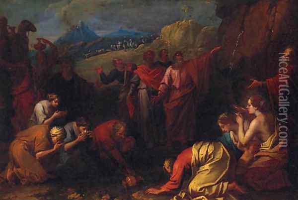Moses striking the Rock Oil Painting - Pierre-Jacques Cazes