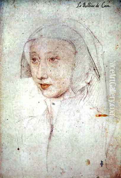 Aimee Mottier de La Fayette (1490-c.1565), femme de Francois de Silly, bailli de Caen, c.1523 Oil Painting - (studio of) Clouet