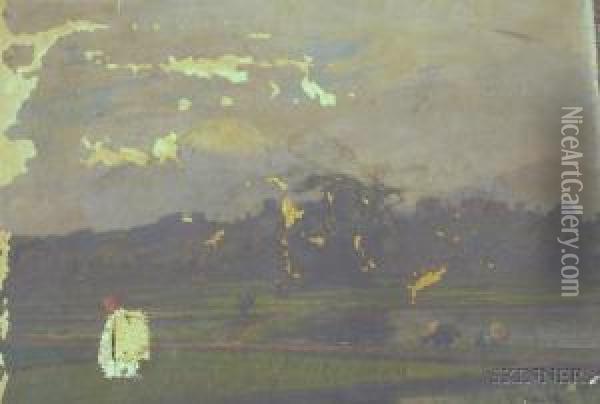 Japanese Field Workers Oil Painting - Winckworth Allan Gay