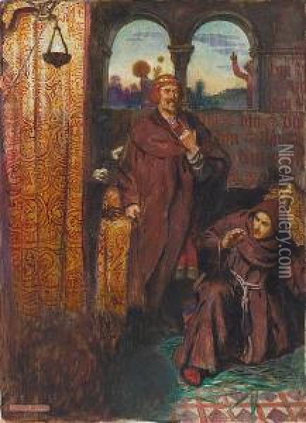 King Of Scots And Andrea Browne Oil Painting - John Byam Liston Shaw