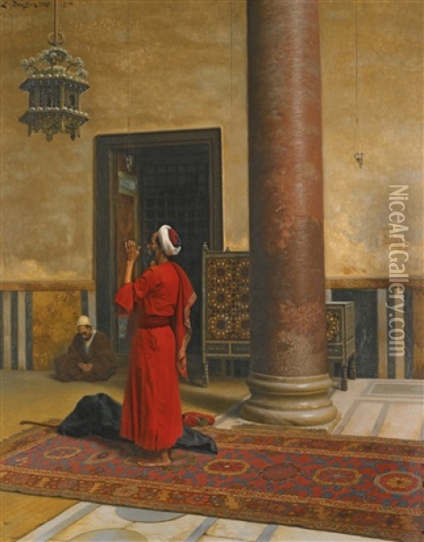 Morning Prayers Oil Painting - Ludwig Deutsch