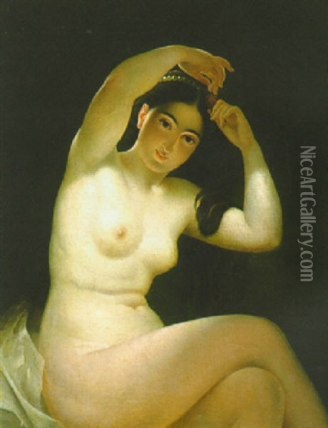 Pitkatukkainen Nainen Oil Painting - Timoleon Carl von Nehf