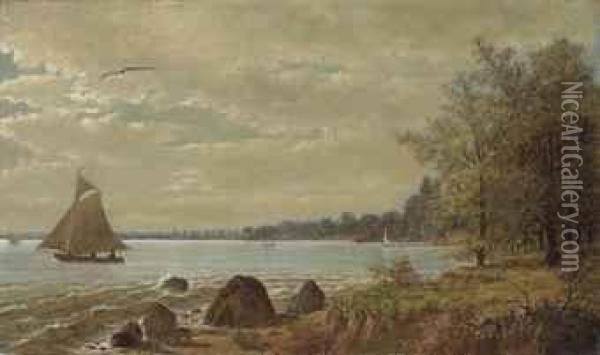 Lake Mendota, Wisconsin Oil Painting - Joseph Rusling Meeker