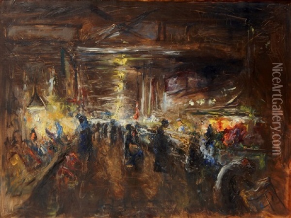 The Marketplace Oil Painting - Glenn Cooper Henshaw