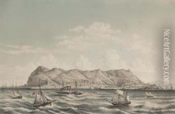 Gibraltar Oil Painting - Louis Lebreton