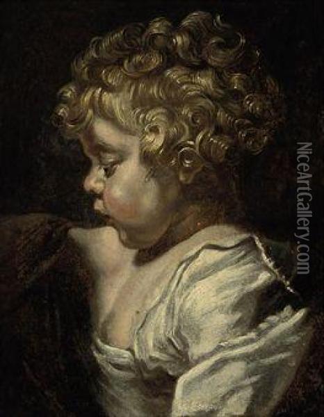 Head Of A Child In Profile Oil Painting - Sir Anthony Van Dyck