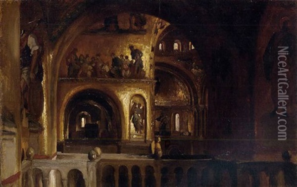 The Interior Of St. Mark's, Venice Oil Painting - Lord Frederic Leighton