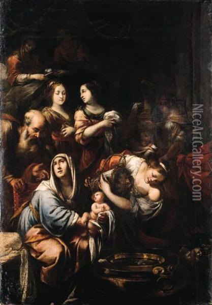 The Birth Of The Virgin Oil Painting - Antonio Busca