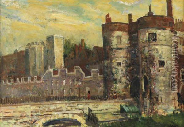 La Tour De Londres Oil Painting - Jacques-Emile Blanche