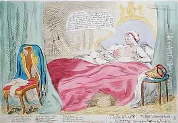 The Devil to Pay The Wife Metamorphosd or Neptune Reposing after Fording the Jordan Oil Painting - James Gillray