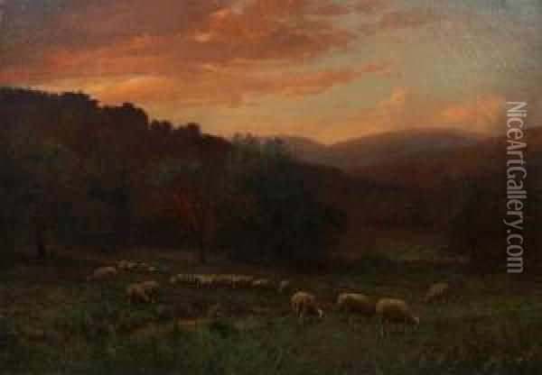 At The Close Of A Summer Day Oil Painting - Thomas Bigelow Craig