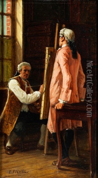 Maler Und Modell Oil Painting - Benjamin Eugene Fichel