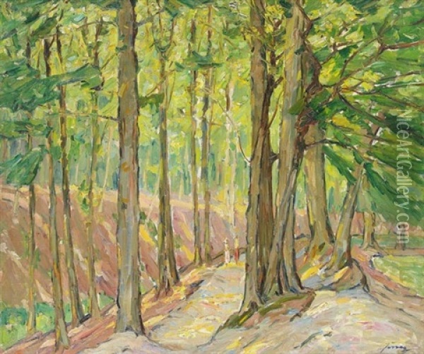 Waldbild (das Butendieker Geholz In Lilienthal) Oil Painting - Carl Joerres