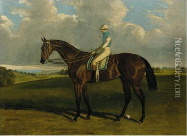 The Earl Of Chesterfield's Don John, Winner Of The 1838 St. Leger Oil Painting - John Frederick Herring Snr