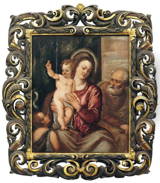 Sacra Famiglia Con San Giovannino Oil Painting - Polidoro da Lanciano