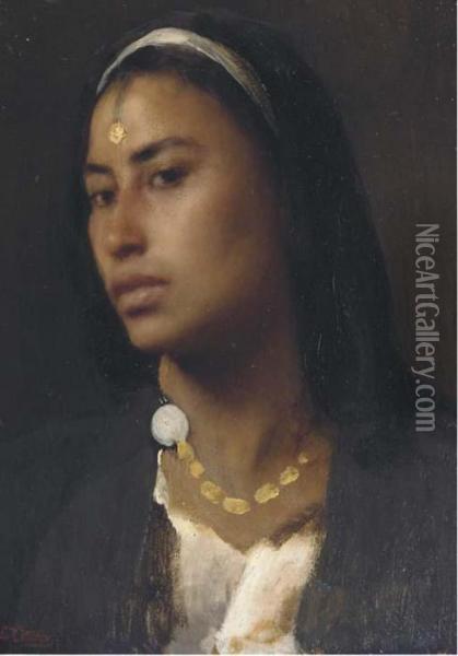 An Exotic Beauty Oil Painting - Leopold Carl Muller