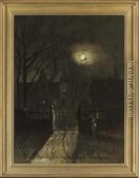 The Moonlit Lovers Oil Painting - Wilfred Jenkins