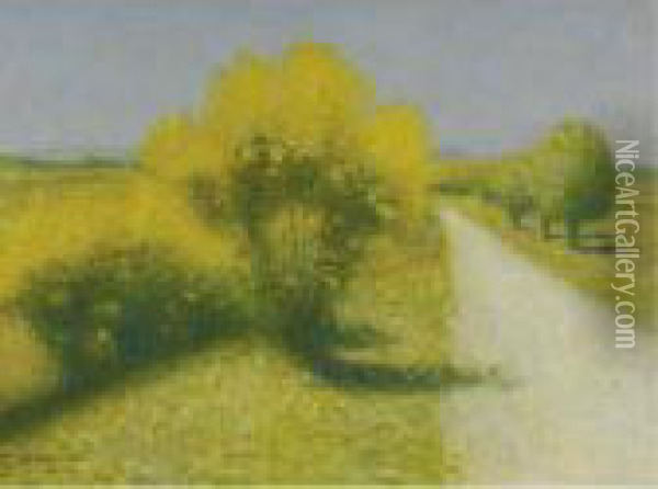 Chemin Pres De Cailhau, Dans Le Rozes Oil Painting - Achille Lauge